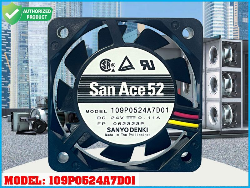 Quạt biến tần SANYO DENKI 109P0524A7D01, 24VDC, 50x50x15mm